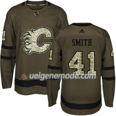 Herren Eishockey Calgary Flames Trikot Mike Smith 41 Adidas 2017-2018 Camo Grün Authentic
